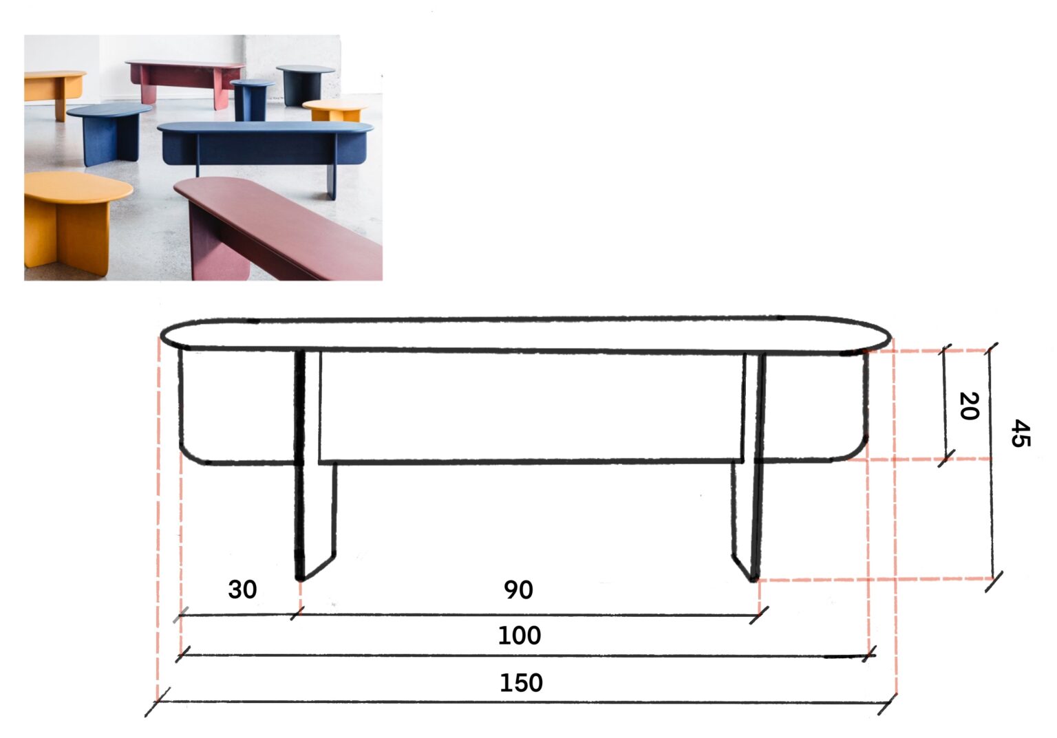 Melina's bench sketch
